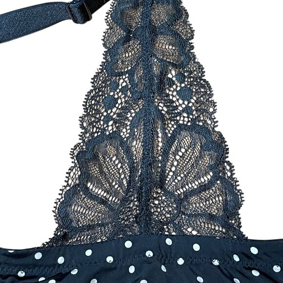 Victorias Secret 38DDD Black & White Polka Dot Push-Up Bra With Lace Racerback D - Picture 3 of 10